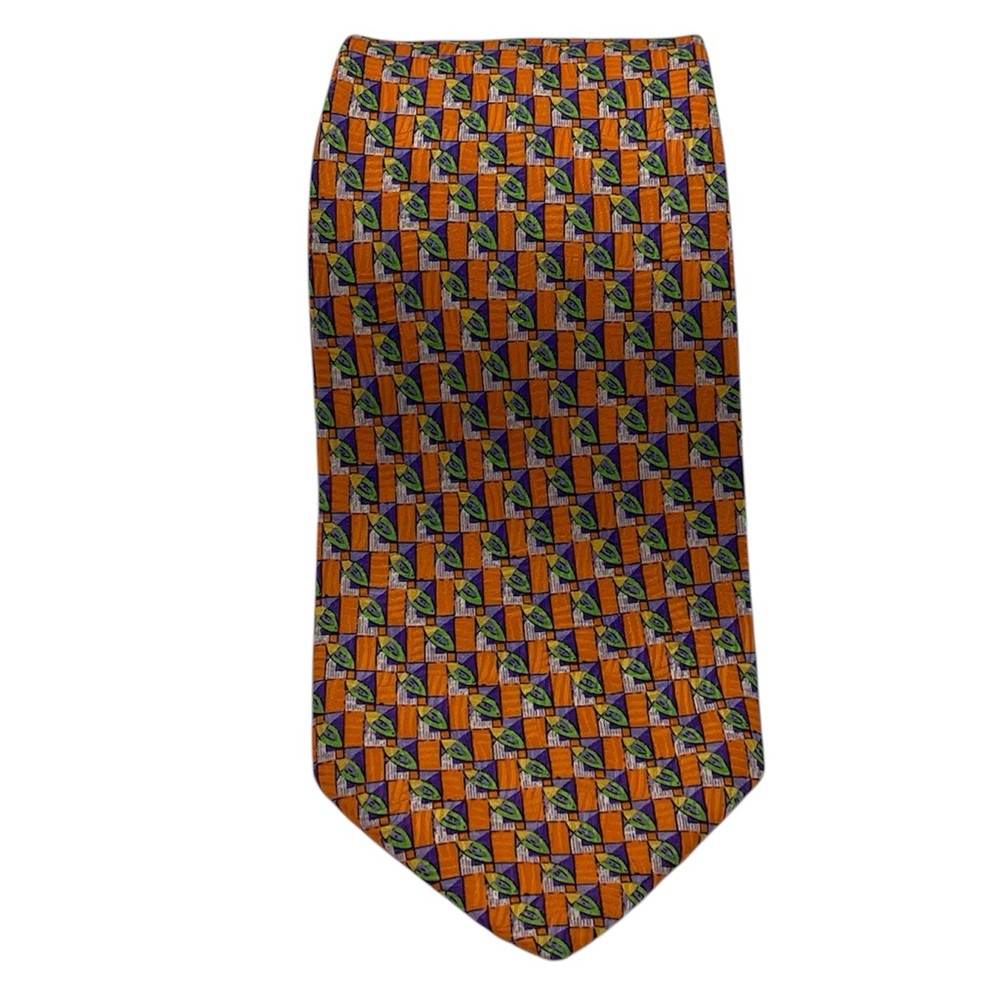 Robert Talbott Geometric Orange Tie